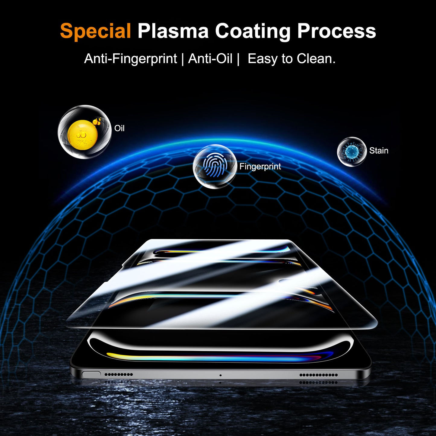 QHOHQ Screen Protector for iPad Pro 13 Inch M4 (2024) [with Camera Lens Protector], Full Coverage Tempered Glass, [Face ID & Apple Pencil Compatible], with Easy Installation Frame, HD Clear [2+2 Pack]