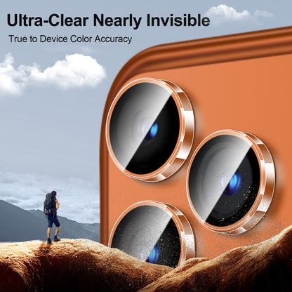 QHOHQ 3 Set Camera Lens Protector for iPhone 17 Pro Max/17 Pro/16 Pro Max/16 Pro/15 Pro Max/15 Pro, Individual Anti Shatter Lens Protector,[15FT Military Grade Protection],1-Second Auto-Install- Clear