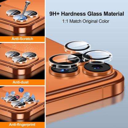 QHOHQ 3 Set Camera Lens Protector for iPhone 17 Pro Max/17 Pro/16 Pro Max/16 Pro/15 Pro Max/15 Pro, Individual Anti Shatter Lens Protector,[15FT Military Grade Protection],1-Second Auto-Install- Clear