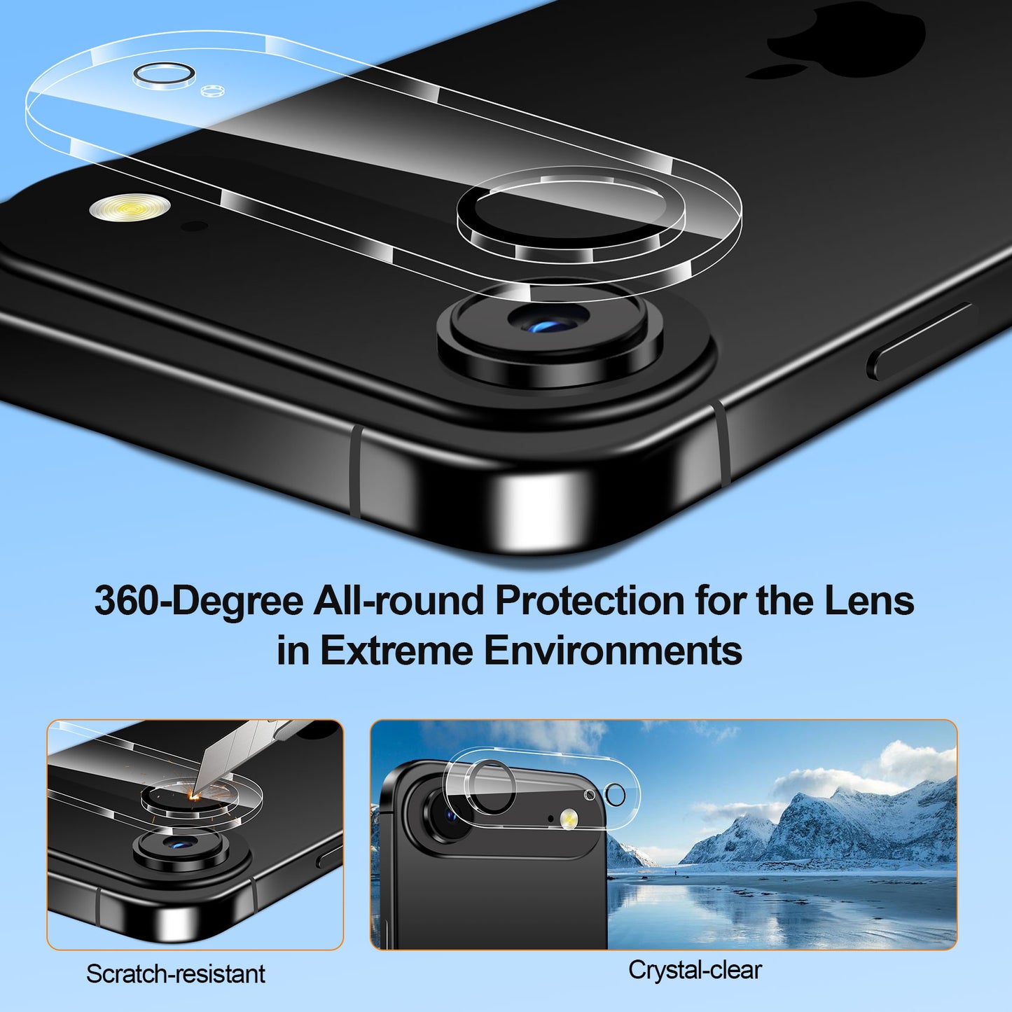 [1-Second Auto-Install] QHOHQ 3 Pack Privacy Screen Protector for iPhone Air+3 Pack Camera Lens Protector,25° Anti Spy Tempered Glass for iPhone 17 Air,[12FT Military Grade Shatterproof],Case Friendly