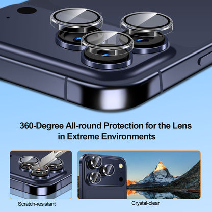 [1-Second Auto-Install] QHOHQ 3 Pack Screen Protector for iPhone 17 Pro + 1 Set Camera Lens Protector, 9H+ Shatterproof Tempered Glass, [12FT Military Grade Protection], Anti-Fingerprint,Case Friendly