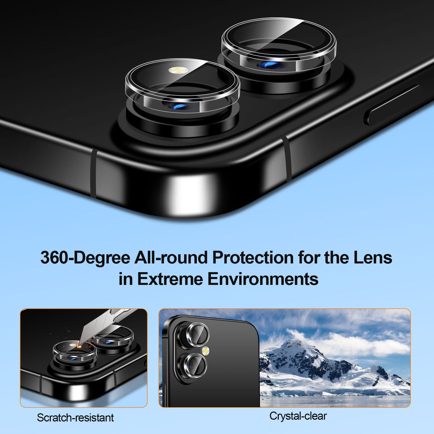 QHOHQ [1-Second Auto-Install] 3 Pack Privacy Screen Protector for iPhone 17 + 1 Set Camera Lens Protector, 25° Anti Spy Tempered Glass, [12FT Military Grade Shatterproof], Case Friendly